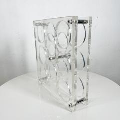 1970s Modernist Lucite Beverage Bar Drink Carrier Eight Glass Serving Tray - 2923713