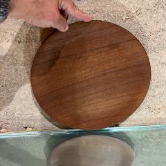 1970s Modernist Platter Teak Wood on Black Plate - 3403396