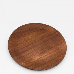 1970s Modernist Platter Teak Wood on Black Plate - 3405134