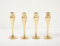 1970s Modernist Solid Brass Candle Holders Set Of 4 - 4132557