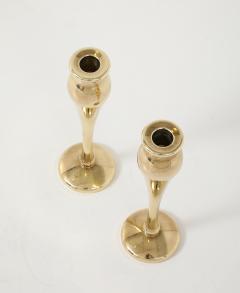 1970s Modernist Solid Brass Candle Holders Set Of 4 - 4132561