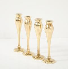 1970s Modernist Solid Brass Candle Holders Set Of 4 - 4132563