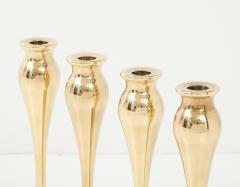 1970s Modernist Solid Brass Candle Holders Set Of 4 - 4132564