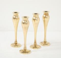 1970s Modernist Solid Brass Candle Holders Set Of 4 - 4132567