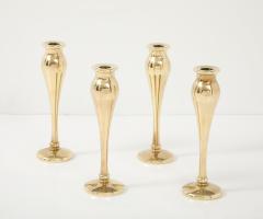 1970s Modernist Solid Brass Candle Holders Set Of 4 - 4132568