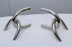 1970s Modernist Steel And Chrome Italian Links Bookends - 1988079