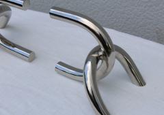 1970s Modernist Steel And Chrome Italian Links Bookends - 1988083