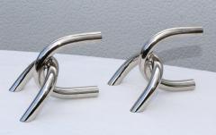 1970s Modernist Steel And Chrome Italian Links Bookends - 1988084