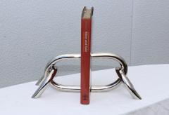 1970s Modernist Steel And Chrome Italian Links Bookends - 1988085