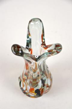 1970s Murano Clear Glass Vase With Color Spots Italy circa 1970 - 3640040