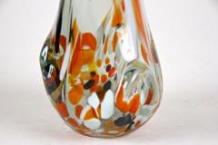 1970s Murano Clear Glass Vase With Color Spots Italy circa 1970 - 3640044