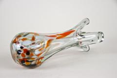 1970s Murano Clear Glass Vase With Color Spots Italy circa 1970 - 3640045