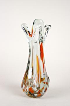 1970s Murano Clear Glass Vase With Color Spots Italy circa 1970 - 3640047