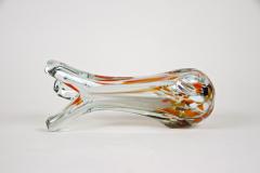 1970s Murano Clear Glass Vase With Color Spots Italy circa 1970 - 3640048