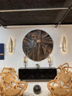 1970s Murano glass pair of tall sconces - 3299778