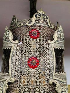 1970s Oriental Style Gilt Metal Lantern or Pendant - 2867449