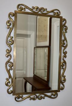 1970s Patinated Brass French Wall Mirror - 4444678