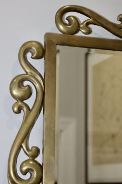 1970s Patinated Brass French Wall Mirror - 4444681