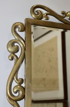1970s Patinated Brass French Wall Mirror - 4444682