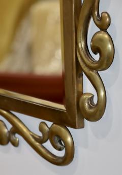 1970s Patinated Brass French Wall Mirror - 4444686