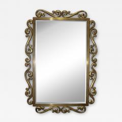 1970s Patinated Brass French Wall Mirror - 4444715