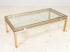 1970s Pierre Vandel Brass and Stainless Steel Cocktail Table - 2841539