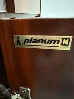 1970s Planum Rosewood and Mahogany Lighted Wall Unit with Desk Mid Century - 3284616