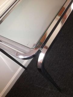 1970s Polished Chrome Glass Sofa Table - 79996