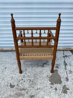 1970s Punjabi Wedding Chair in Teak with Rush Bottom Seat and Brass Bells - 4317240
