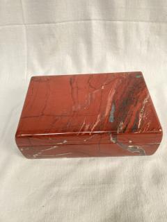 1970s Red jaspe stone boxe - 3719896