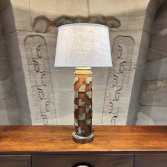 1970s Repurposed Table Lamp Wood and Brass - 3673548