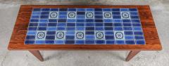 1970s Rosewood Blue Tile Coffee Table - 2325904