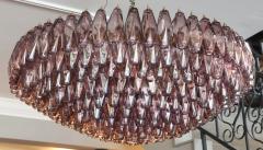 1970s Round Chandelier with Amethyst Polyhedron Glass - 461515