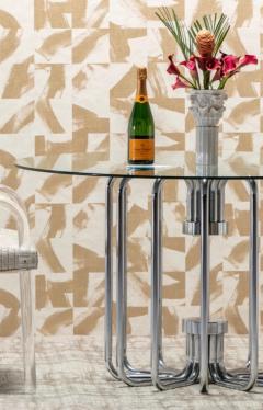 1970s Sculptural Chrome Dining Or Center Table - 2283153