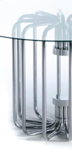 1970s Sculptural Chrome Dining Or Center Table - 2283154