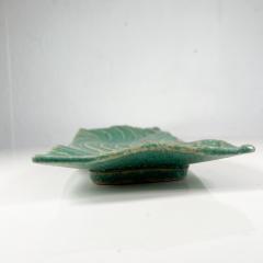1970s Sculptural Green Wave Dish Studio Art Stoneware Pottery Artist Ed Thompson - 2981525