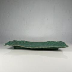 1970s Sculptural Green Wave Dish Studio Art Stoneware Pottery Artist Ed Thompson - 2981527