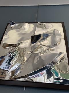 1970s Silver abstract wall sculpture signed and numbered - 3312184