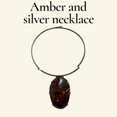 1970s Silver and amber necklace - 4720825