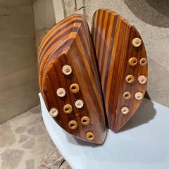 1970s Striped Wood Art Abstract Sculpture Organic Modern Design - 2538192