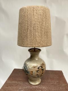 1970s Studio Pottery Ceramic Lamp Signed Fievet - 3249780