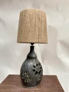 1970s Studio Pottery ceramic lamp by Les Grottes Dieulefit - 3248790