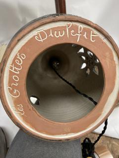 1970s Studio Pottery ceramic lamp by Les Grottes Dieulefit - 3248791