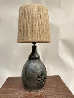1970s Studio Pottery ceramic lamp by Les Grottes Dieulefit - 3248792