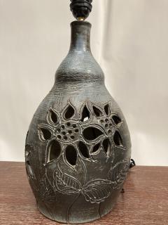 1970s Studio Pottery ceramic lamp by Les Grottes Dieulefit - 3248793