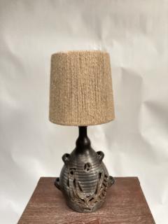 1970s Studio Pottery ceramic lamp signed Les grottes Dieulefit 3 - 3249829