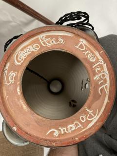 1970s Studio Pottery ceramic lamp signed Les grottes Dieulefit 3 - 3249835