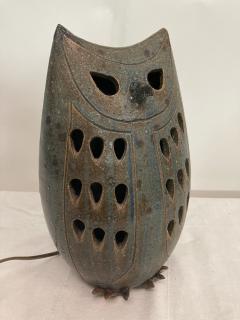 1970s Studio pottery owl night lamp By Alain Blanchard - 3334036