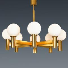 1970s Swedish eight arm brass chandelier - 1252405