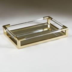 1970s US brass Lucite and mirror tray - 2229063